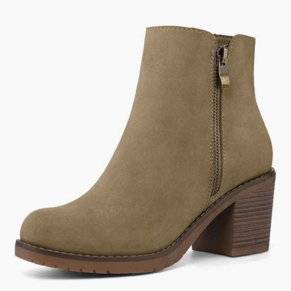 Elegant Tan Ankle Booties By Mysoft